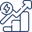 Icon von einem Energie-Symbol und einem Diagram zur Symbolisierung von Energetischen Analyse durch die TW Energieberatung in Franfurt & Region
